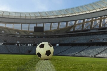 Football in an empty stadium
