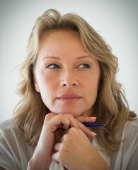 Thoughtful casual businesswoman