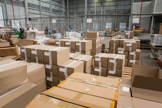 Cardboard boxes in shipping industry