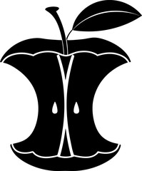 apple symbol  black silhouette isolated on white  .eps