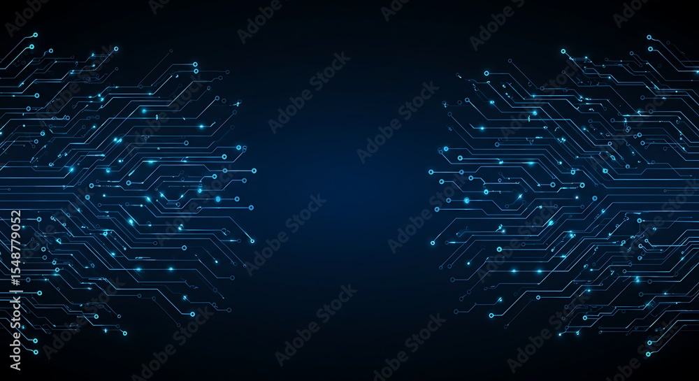 Aufkleber abstract technology background futuristic circuit board design with glowing blue lines and nodes