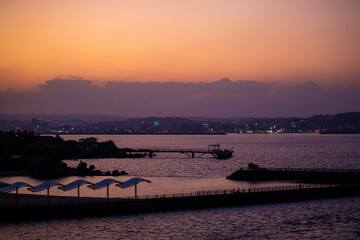 Obraz premium Sunset at Sakurajima, Kagoshima Prefecture, Japan