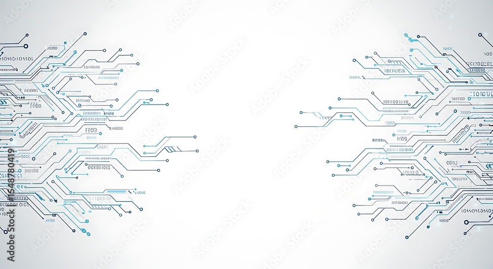 Poster abstract technology background futuristic circuit board design with blue lines and nodes