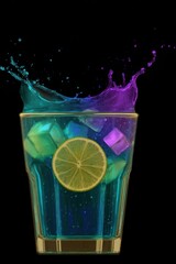 Vibrant cocktail splash in a glass