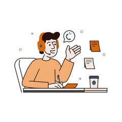 Illustration of a Customer Service Representative