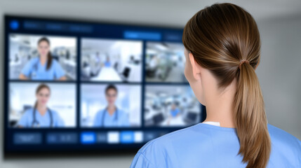 Telemedicine Consultation: A focused medical professional engages in a virtual consultation, highlighting the seamless integration of healthcare and technology.