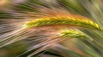 Obraz premium Close-up of two vibrant wheat ears