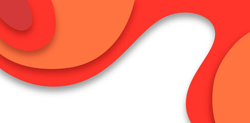 orange waves paper cut for background