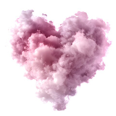 Fototapeta premium Romantic heart-shaped cloud formation with soft pink hues against black background