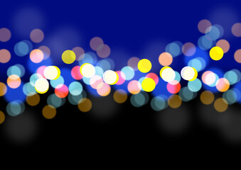 夜街灯 夜 丸 光 カラフル　背景 グラフィック イラスト