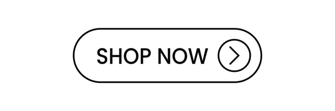 Shop Now Button - minimal flat vector outline 