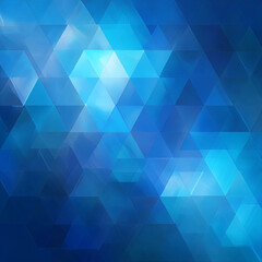 Obraz premium A blue background with geometric triangles forming a hexagon pattern. 