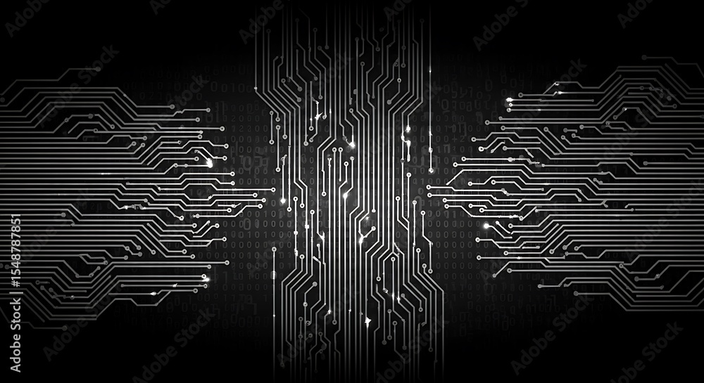 Poster abstract technology background futuristic circuit board design, digital data stream, high-tech patte