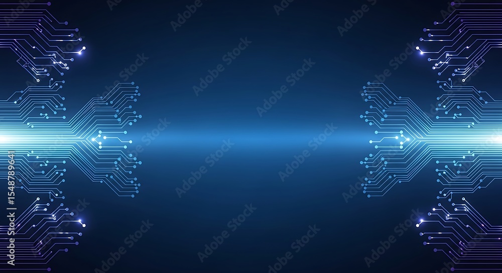 Poster abstract digital technology background futuristic circuit board design with glowing lines and bright