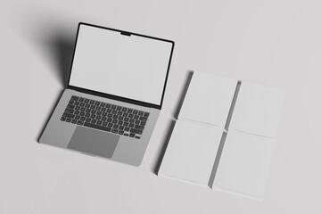 White blank A4 paper mockup template. use for presentation of the design of a flyer, 