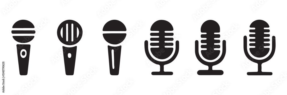 Poster radio mic icon on white background. simple element illustration from hardware concept. editable stro