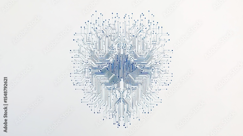 Aufkleber abstract illustration of a brain-shaped circuit board pattern representing artificial intelligence a