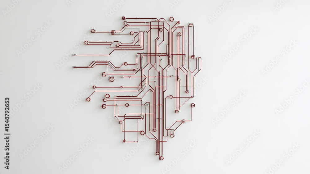 Poster a circuit board pattern forming a human brain shape is displayed on a white background.