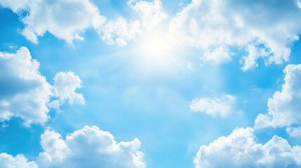 Obraz premium Bright sunny day sky with clouds