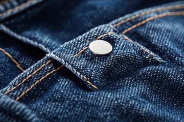 Close-up of denim fabric with button