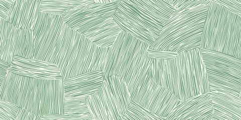 Fluid Wavy Lines Seamless Pattern Abstract Hand Drawn Vector Background in Olive Green White for Textile Packaging Design