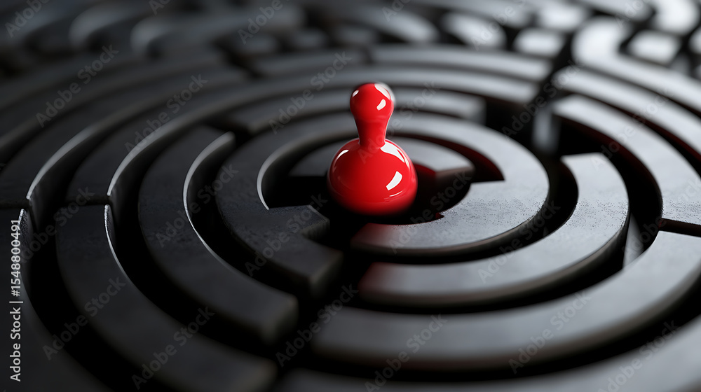 Poster a maze of colorful lines and shapes. the maze is made up of squares and rectangles, and the colors a
