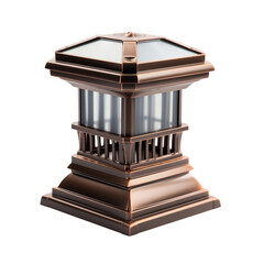 Decorative solar lantern in bronze finish for outdoor lighting  
