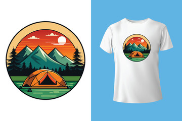 Adventure t-shirt design. Outdoor t shirt design. t-shirt design vector for print. Camping design vector illustration. Travel quotes for t shirt.