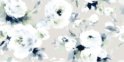 Abstract Watercolor Roses Seamless Pattern Artistic Floral Vector Print for Textile Decor for design, textile, packaging, fabric wallpaper branding, stationery wrapping paper interior decor