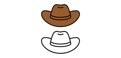 Two Simple Cowboy Hat Illustrations