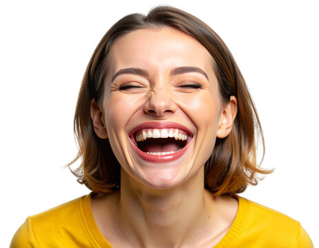  Joyful laughing emoji with flushed cheeks and closed eyes PNG