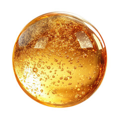 Golden Liquid Sphere Bubbles Texture Background, isolated on a white background