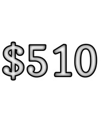 dollar sign on white background $510
