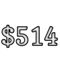 dollar sign on white background $514