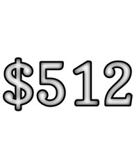 dollar sign on white background $512
