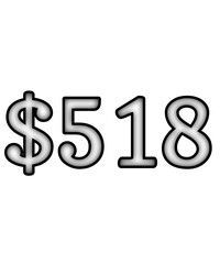 dollar sign on white background $518
