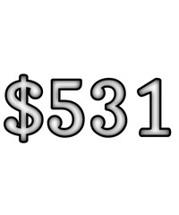 dollar sign on white background $531