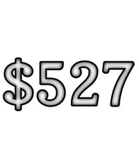 dollar sign on white background $527