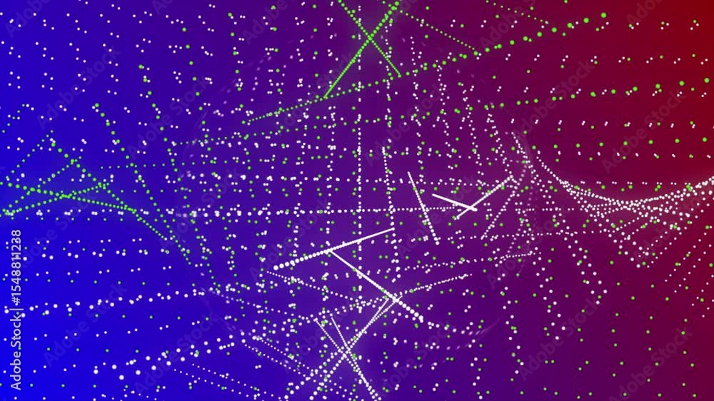 Poster futuristic dots pattern on dark background.data flow neural network technology and science backgroun