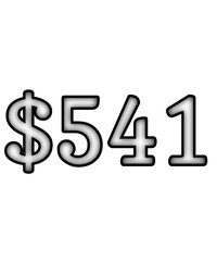 dollar sign on white background $541