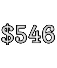 dollar sign on white background $546