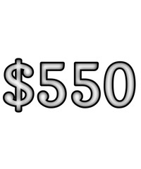 dollar sign on white background $550