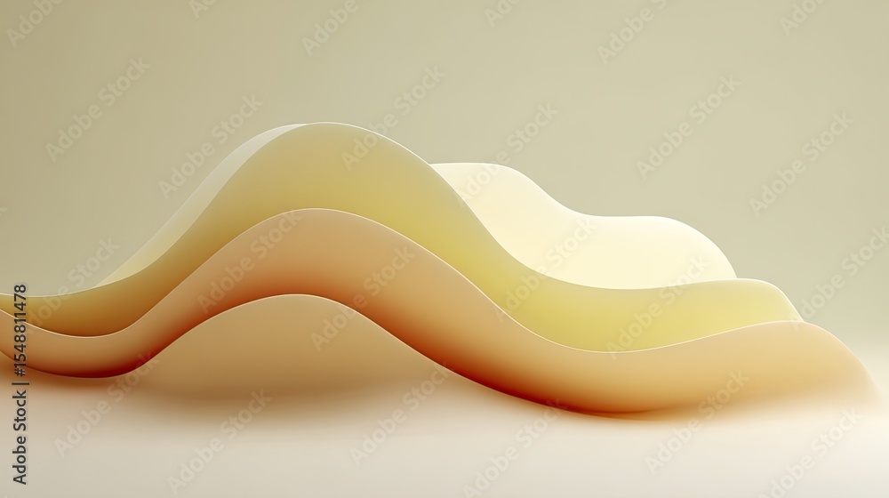 Poster abstract fluid shapes in soft warm tones for minimalist design