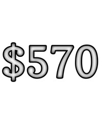 dollar sign on white background $570