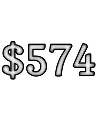 dollar sign on white background $574