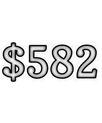 dollar sign on white background $582