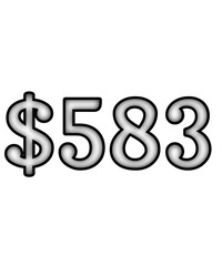 dollar sign on white background $583