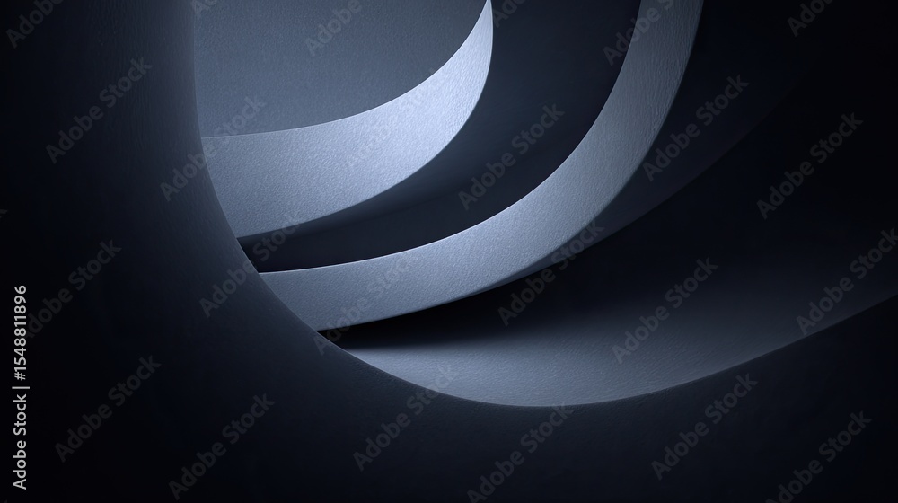 Poster abstract curves and shadows in dark tones on textured surface