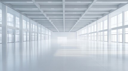 Empty modern industrial building interior