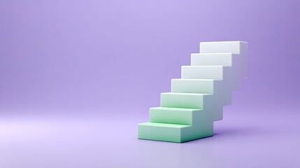 Stylized 3D Staircase Design on a Soft Purple Background